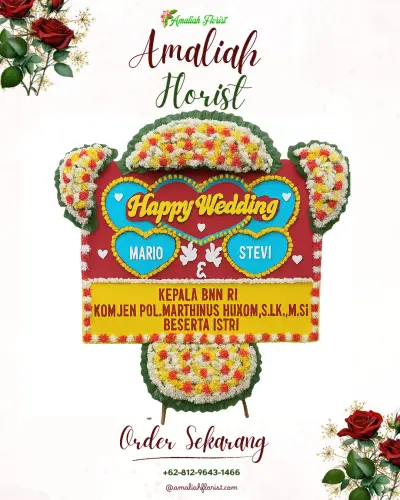 Karangan Papan Bunga Pernikahan di Cipatujah